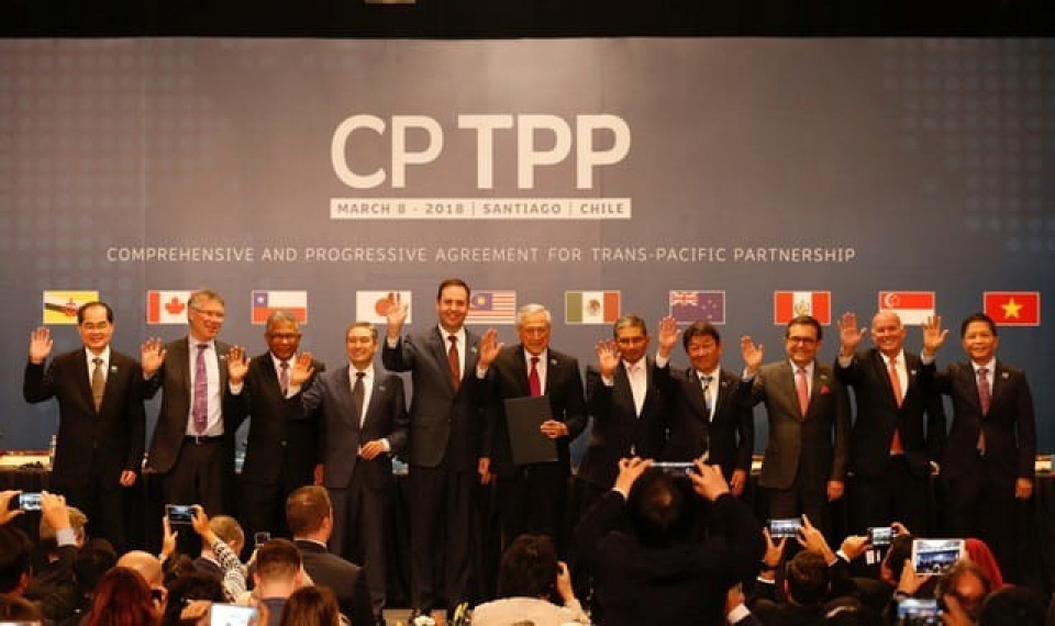 11 quốc gia thành viên ký kết CPTPPtại Chile, ngày 8/3. Nguồn: Reuters