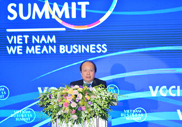 Thứ trưởng Bộ Tài chính Huỳnh Quang Hải phát biểu tại Diễn đàn Thượng đỉnh Kinh doanh Việt Nam thuộc khuôn khổ Diễn dàn Kinh tế thế giới (WEF) ASEAN. Nguồn: Internet