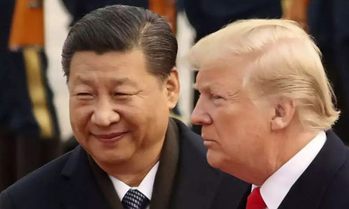 Ông Tập (trái) đón Trump tới thăm Bắc Kinh năm 2017. Nguồn: Reuters.
