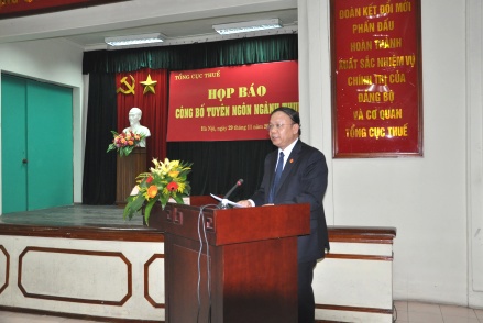 Tổng cục trưởng Tổng cục Thuế Bùi Văn Nam tại buổi họp báo