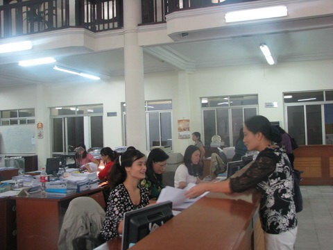 Hoạt động nghiệp vụ tại KBNN Hà Nội. Nguồn: baohaiquan.vn