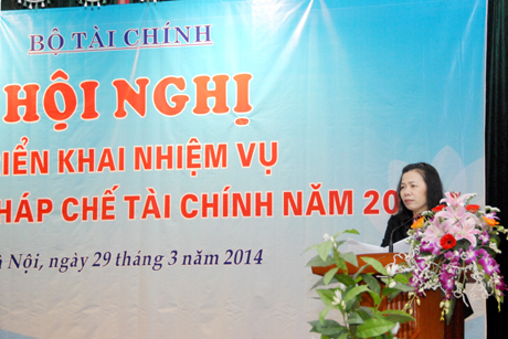 Thứ trưởng Vũ Thị Mai phát biểu chỉ đạo Hội nghị. Nguồn: mof.gov.vn