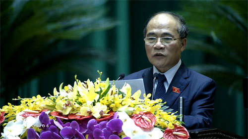 Chủ tịch Quốc hội Nguyễn Sinh Hùng khai mạc kỳ họp thứ 7, Quốc hội khóa XIII. Nguồn: internet