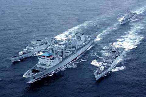 Tàu hải quân Trung Quốc trong một cuộc tập trận.Nguồn: internet