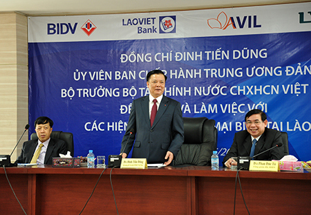 Bộ trưởng Đinh Tiến Dũng phát biểu tại buổi làm việc. Nguồn: mof.gov.vn