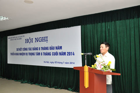 Thứ trưởng Thường trực Nguyễn Công Nghiệp phát biểu tại hội nghị. Nguồn: thoibaotaichinhvietnam.vn