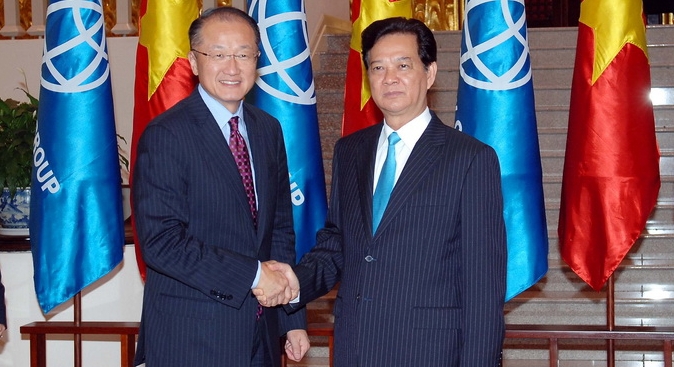 Thủ tướng Nguyễn Tấn Dũng tiếp Chủ tịch Ngân hàng Thế giới Jim Yong Kim. Nguồn: internet