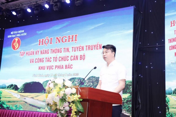 Tổng Giám đốc KBNN Trần Quân phát biểu chỉ đạo Hội nghị