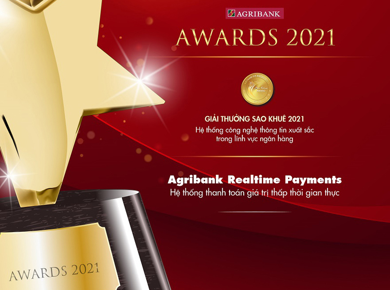 Hệ thống Realtime payments được vinh danh hệ thống/công nghệ xuất sắc trong lĩnh vực tài chính. Nguồn: Agribank.