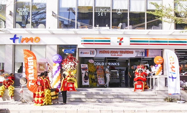 Một hangout của Timo được tích hợp với cửa hàng tiện lợi 7-Eleven tại Quận 7 TP. Hồ Chí Minh. 