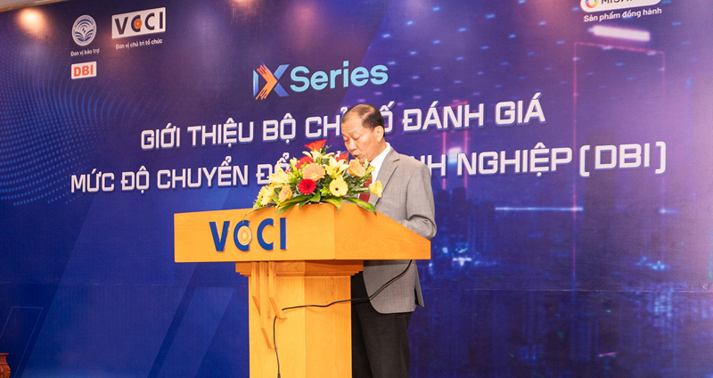 Ông Hoàng Quang Phòng, Phó Chủ tịch Liên đoàn Thương mại và Công nghiệp Việt Nam (VCCI) phát biểu khai mạc sự kiện.
