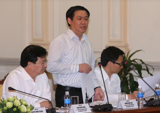 Bộ trưởng Vương Đình Huệ phát biểu tại buổi làm việc ngày 18/12 của Chính phủ tại TP.Hồ Chí Minh