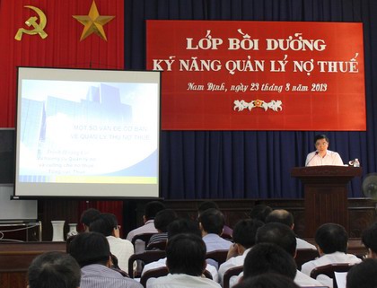 Cục Thuế Nam Định tổ chức lớp bồi dưỡng kỹ năng Quản lý nợ thuế. Nguồn: namdinh.gdt.gov.vn