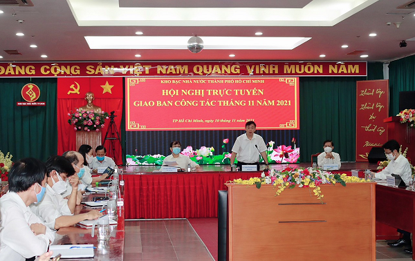 Ông Nguyễn Hoàng Hải - Giám đốc KBNN TP. Hồ Chí Minh chỉ đạo tại Hội nghị