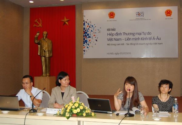 Bà Đào Thu Hương – Vụ Hợp tác Quốc tế, Bộ Tài chính phát biểu tại Hội thảo. Nguồn: internet