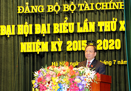 Bí thư Đảng ủy Bộ Tài chính Đỗ Hoàng Anh Tuấn phát biểu bế mạc. Nguồn: mof.gov.vn 