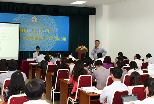 Đại diện Hiệp hội Bảo hiểm Việt Nam phát biểu tại Hội thảo. Nguồn: mof.gov.vn