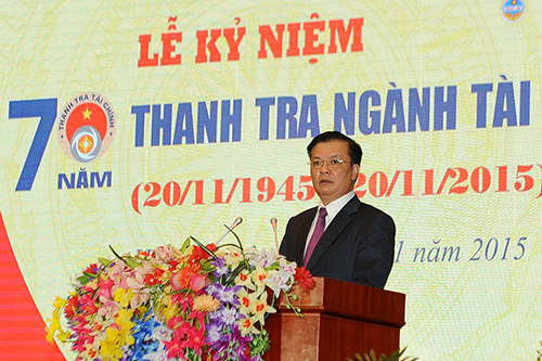 Bộ trưởng Đinh Tiến Dũng phát biểu tại buổi lễ. Nguồn: mof.gov.vn 