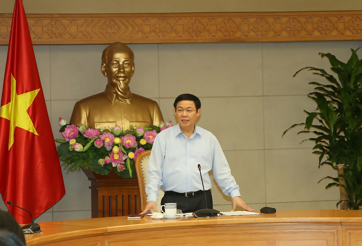Phó Thủ tướng Vương Đình Huệ, Trưởng Ban chỉ đạo phát biểu tại phiên họp. Ảnh: VGP/Thành Chung