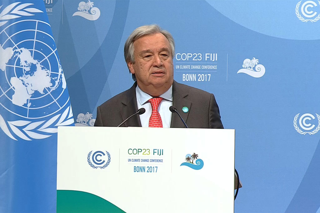 Tổng thư ký Liên hợp quốc António Guterres tại COP23. (Ảnh: UN)