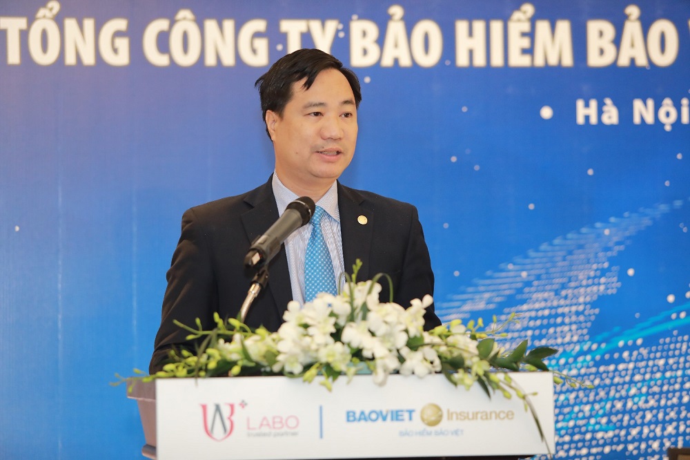 Ông Nguyễn Xuân Việt - Phó TGĐ TCT Bảo hiểm Bảo Việt phát biểu tại buổi Lễ.