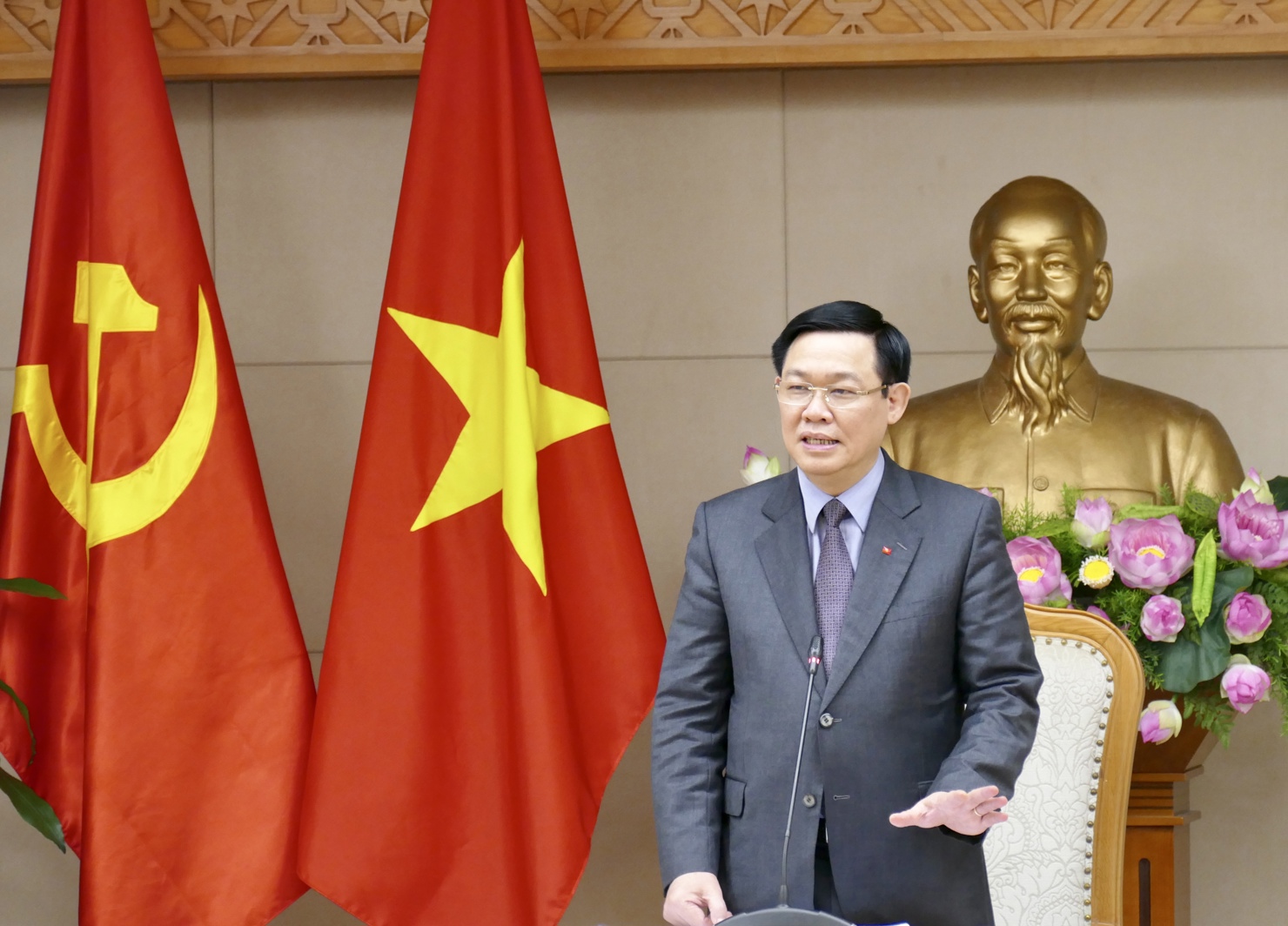 Phó Thủ tướng Vương Đình Huệ phát biểu tại buổi làm việc - Ảnh: VGP/Thành Chung 