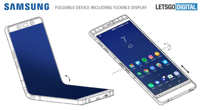 Bản dựng chiếc điện thoại màn hình gập của Samsung.