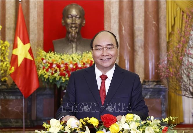 Chủ tịch nước Nguyễn Xuân Phúc chúc Tết Nhâm Dần 2022.