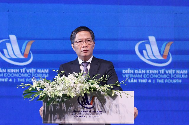 Đồng chí Trần Tuấn Anh - Ủy viên Bộ Chính trị, Trưởng Ban Kinh tế Trung ương phát biểu tại Diễn đàn. Ảnh: VGP