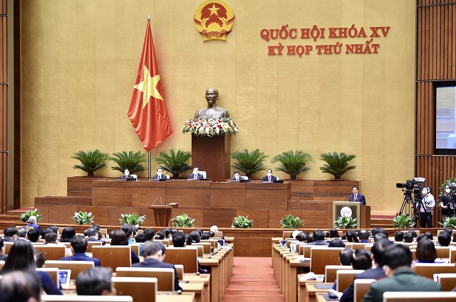 Thủ tướng Phạm Minh Ch&iacute;nh ph&aacute;t biểu sau khi tuy&ecirc;n thệ nhậm chức. Nguồn: VGP