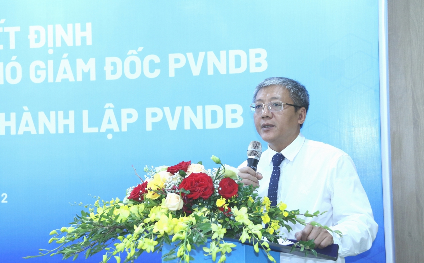 Gi&aacute;m đốc PVNDB Phan Kiến Anh ph&aacute;t biểu tại buổi lễ.