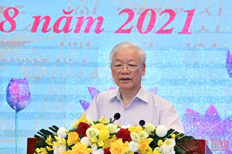 Tổng Bí thư Nguyễn Phú Trọng phát biểu chỉ đạo Hội nghị. Ảnh: Đăng Khoa