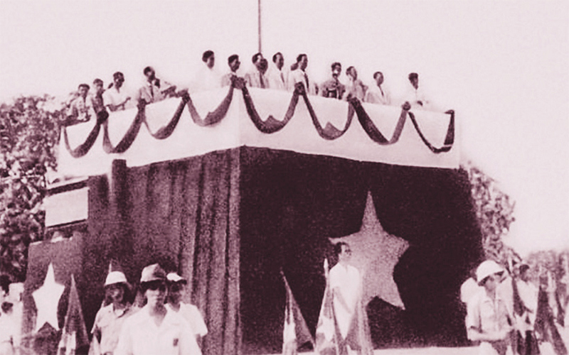 Ngày 2/9/1945, tại Quảng trường Ba Đình lịch sử, Chủ tịch Hồ Chí Minh đọc Tuyên ngôn Độc lập, khai sinh nước Việt Nam Dân chủ Cộng hòa. Ảnh Tư liệu