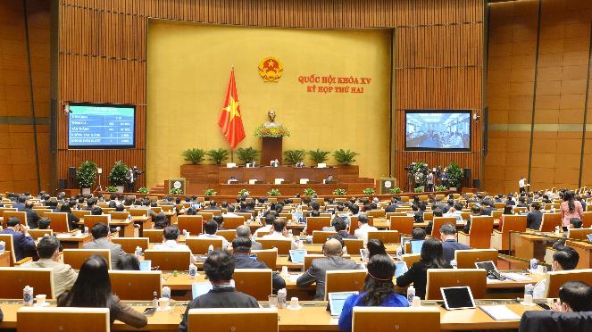 Chiều 12.11, Quốc hội biểu quyết thông qua Nghị quyết về Kế hoạch cơ cấu lại nền kinh tế giai đoạn 2021-2025. Nguồn: daibieunhandan.vn