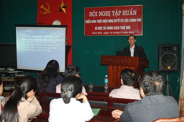 Cục Thuế Ninh Bình đã tổ chức nhiều hội nghị giới thiệu và hướng dẫn nội dung về nghị quyết 02 của Chính phủ. Nguồn: ninhbinh.gdt.gov.vn