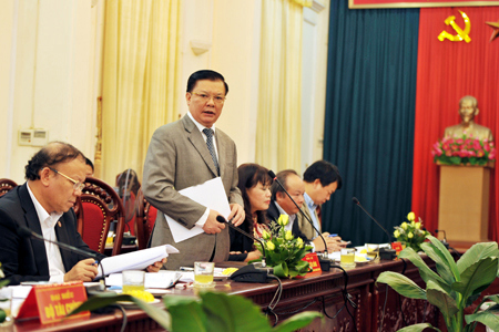 Bộ trưởng Đinh Tiến Dũng phát biểu tại buổi làm việc. Nguồn: mof.gov.vn