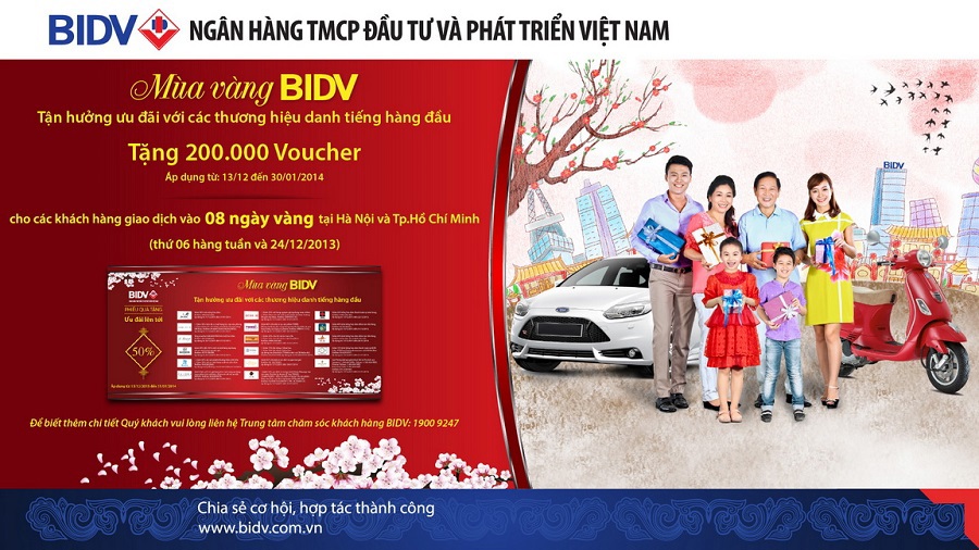 Cơ hội tận hưởng ưu đãi lên tới 50% từ các thương hiệu danh tiếng. Nguồn: bidv.com.vn