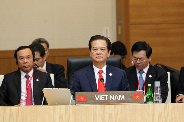 Thủ tướng Chính phủ Nguyễn Tấn Dũng tại Hội nghị cấp cao kỷ niệm 25 năm quan hệ đối thoại ASEAN – Hàn Quốc. Nguồn: chinhphu.vn