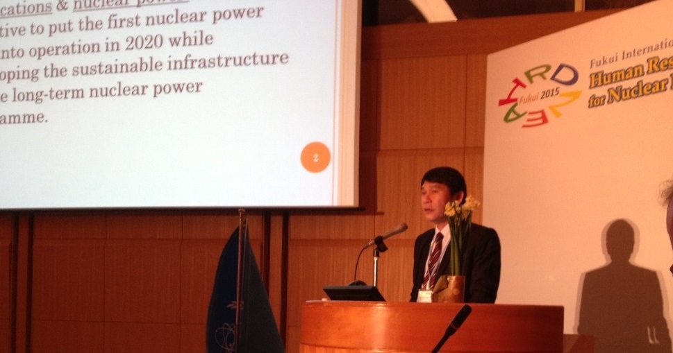 TS. Hoàng Anh Tuấn, Cục trưởng Cục Năng lượng nguyên tử phát biểu tại Hội thảo quốc tế Fukui lần thứ 5 về phát triển nguồn nhân lực trong lĩnh vực năng lượng hạt nhân tại châu Á.