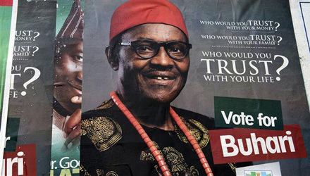 Poster tranh cử của ông Muhammadu Buhari. Nguồn: IBTimes