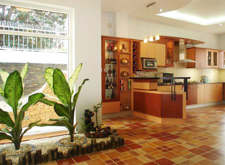  Những hàng cây ngoài ban công giúp luồng khí vào phòng khách trong sạch hơn. Nguồn: baoxaydung.com.vn