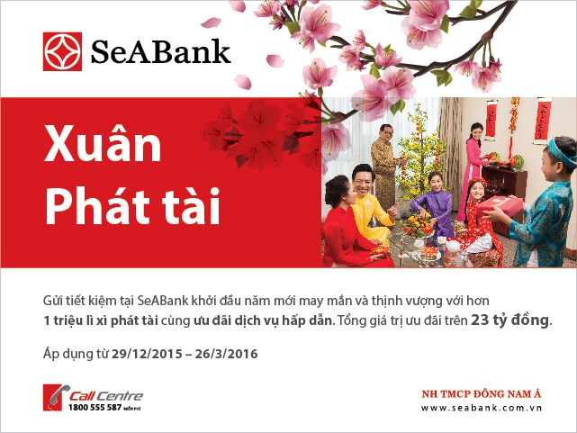 SeABank triển khai khuyến mại lớn dành cho khách hàng gửi tiết kiệm. Nguồn: internet