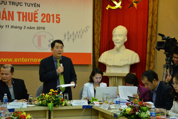 Ông Cao Anh Tuấn – Phó Tổng Cục trưởng Tổng cục Thuế phát biểu tại buổi giao lưu. Nguồn: dddn.com.vn