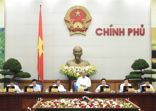 Thủ tướng Nguyễn Xuân Phúc phát biểu kết luận phiên họp Chính phủ thường kỳ tháng 10/2016. Nguồn: chinhphu.vn