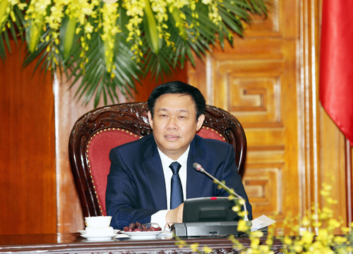 Phó Thủ tướng Vương Đình Huệ, Trưởng Ban Chỉ đạo Đổi mới và Phát triển doanh nghiệp chủ trì cuộc làm việc với các bộ, ngành về phương án sắp xếp các doanh nghiệp Nhà nước. Nguồn: chinhphu.vn