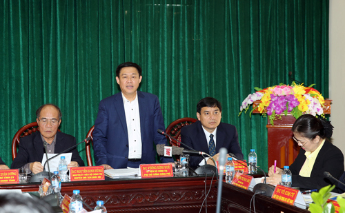 Phó Thủ tướng Vương Đình Huệ làm việc tại huyện Nam Đàn. Nguồn: chinhphu.vn