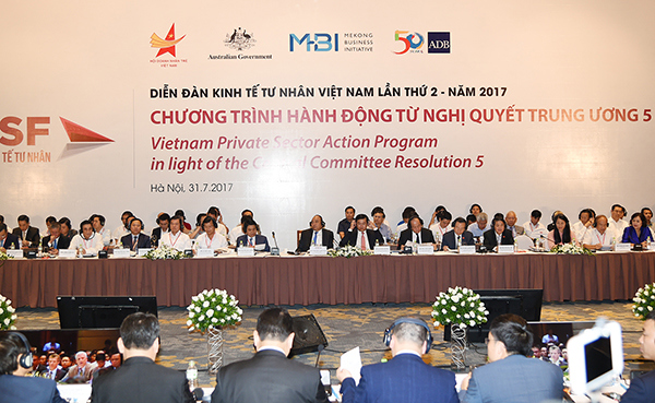 Diễn đàn Kinh tế tư nhân Việt Nam lần thứ 2 – năm 2017 do Hội Doanh nhân trẻ Việt Nam tổ chức sáng 31/7/2017 tại Hà Nội.