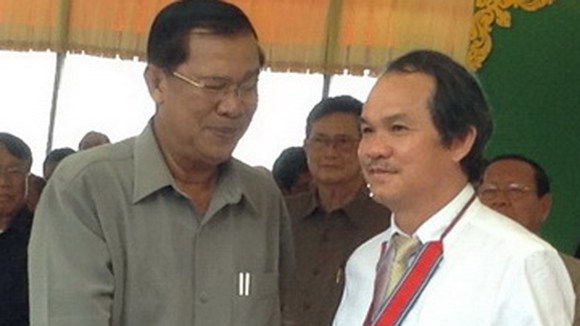 Thủ tướng Campuchia - ông Hunsen và ông Đoàn Nguyên Đức. Nguồn: HAGL