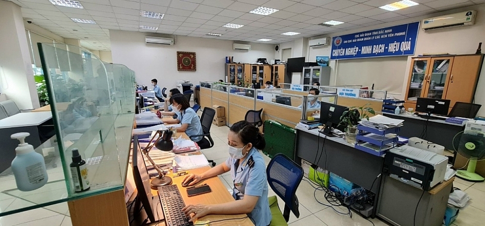 Hoạt động nghiệp vụ tại Chi cục Hải quan quản lý các khu công nghiệp Yên Phong (Cục Hải quan Bắc Ninh). Ảnh do Chi cục cung cấp.
