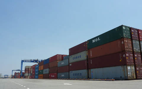 Hoạt động nhập khẩu hàng hóa tại cảng biển Bà Rịa - Vũng Tàu. Nguồn: PV.